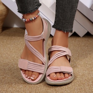Sandalias deportivas con plataforma para mujer, con gancho y bucle, punta abierta, antideslizantes, suela gruesa, zapatos de verano para exteriores - Product Image 4