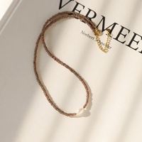 Collier en perles de verre bohème tendance pour l'hiver et l'automne, accessoires de mode, perles de verre, chaîne, perles d'eau douce, pour femmes et filles