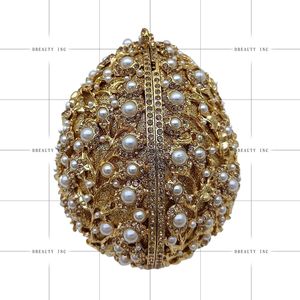 Luxury Classic Fashion Pearl Rhinestone 3D Egg Evening Bridal Crystal Party Cocktail Formal Purse - Product Image 3