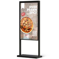 Pantalla de Ventana AIYOS Android de 55 Pulgadas y 2500nits de Alto Brillo, Señalización Digital de Doble Cara, Reproductor de Publicidad Legible Bajo la Luz Solar