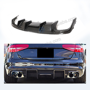 BENSNEES gros pare-chocs arrière en Fiber de carbone véritable avec découpes d'échappement diffuseur de becquet pour <span class=keywords><strong>Audi</strong></span> S4 B8.5 13-15 - Product Image 1