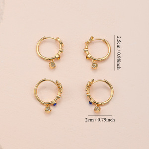 Hoop <b>Earrings</b> Gold Plated Star Moon Daisy Alloy <b>Tassel</b> Drop <b>Earrings</b> For Women Fashion Jewelry With Crystal Inlay - Product Image 2