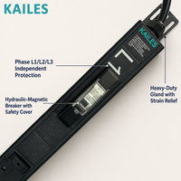 KAILES (KLS) Série KLS-K22 PDU pour centre de données 63A 18 prises 3 1P Protection par disjoncteur à air Courant élevé 45,3 kW Unité de distribution d'alimentation