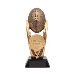 Trophée de football fantaisie en or avec LOGO/forme/taille/emballage personnalisé acceptable