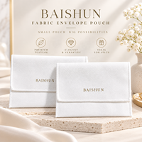 Pochette enveloppe en tissu 100% coton, texture premium, réutilisable, tissage fin, vente en gros