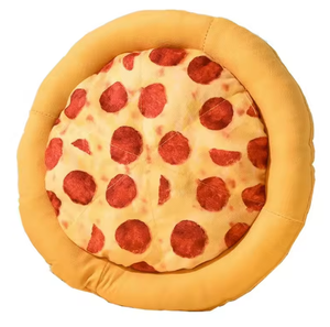 Jouet à mâcher interactif en peluche en forme de pizza pour animaux de compagnie, écologique, avec sons, pour le nettoyage des dents, vente en gros - Product Image 1