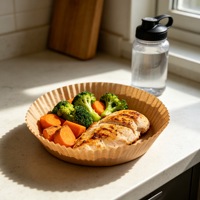 Papiers de cuisson jetables antiadhésifs et résistants à l'huile de qualité alimentaire pour friteuse à air chaud