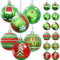 Adornos Navideños Duraderos en Oferta, Decoraciones Colgantes de Plástico Brillante, Adornos Rojos y Verdes para Árboles de Navidad, Uso en Interiores