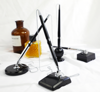 Stylo à bille promotionnel avec support, ensemble cadeau personnalisé avec logo, pour bureau, papeterie, porte-stylo de table, stylo bancaire à chaîne