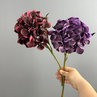 Lot de fleurs d'hortensia artificielles vintage à toucher réel, tiges simples en soie, pour centres de table de mariage, événements et décoration intérieure