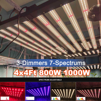 Lámpara LED para Cultivo en Interiores Bloom, Lm301h Evo Lm281B, 1000W, Espectro Completo, 3 Canales, Hidropónica, Plegable