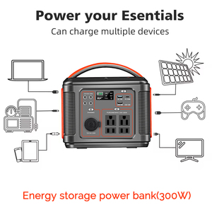 Alimentation portable multifonctionnelle 300W, équipée d'éclairage LED, de multiples méthodes de charge et de sortie - Product Image 2
