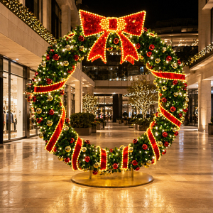 Guirlande lumineuse LED d'extérieur pour Noël <span class=keywords><strong>avec</strong></span> nœud papillon pour la décoration <span class=keywords><strong>de</strong></span> centres commerciaux et les photos <span class=keywords><strong>de</strong></span> vacances - Product Image 1