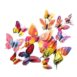 New Style 12pcs Double Layer 3D Butterfly Wall Sticker Home Decor <strong>Magnet</strong> Fridge Stickers - Product Image 5