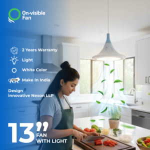 Hanging invisible <b>ceiling</b> fan with LED <b>light</b> modern compact silent cooling fan for kitchen dining decor - Product Image 3