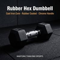 Haltères hexagonaux en caoutchouc noir de 10 kg – Vente directe usine – Haltères personnalisés pour salle de sport – Poids libres pour usage commercial