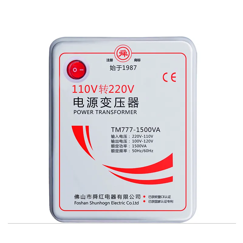 Shunhong 1500va step down 220v a 110v monofase 240 a 110 produttore professionale di cina trasformatore toroidale 1500w