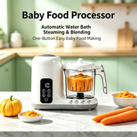 Robot culinaire portable WANDAI FSJ-100 6-en-1 avec réglage de la force d'aspiration électrique, 500W, prise UE, sans BPA, mixeur vapeur pour aliments pour bébés