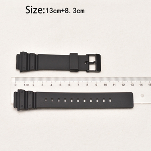 Lionorm 18mm Bracelet de montre en caoutchouc de résine noir/blanc pour <span class=keywords><strong>Casio</strong></span> MRW-200H Bracelet de montre de plongée de remplacement étanche - Product Image 5