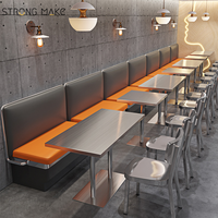Meubles commerciaux Mesas Para en acier inoxydable Chaise pour Restaurant Booth Sièges canapé Tables et chaises pour Restaurant