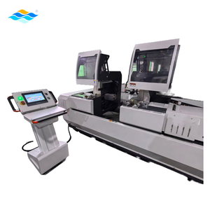 <span class=keywords><strong>Scie</strong></span> à double tête CNC à coupe ascendante, largeur <span class=keywords><strong>de</strong></span> coupe 300 mm, PLC et moteur haute précision pour portes et fenêtres coulissantes en aluminium (-45/90 degrés <span class=keywords><strong>de</strong></span> coupe) - Product Image 2