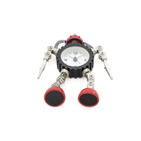 Jam Alarm Robot Anak dari Baja Tahan Karat dengan Tampilan Jarum Tanpa Suara Tik-Tok