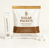 Sachet personnalisé de 15g en aluminium Mylar pour liquides, miel, sucre, café, thé en poudre, lait en poudre avec boîte