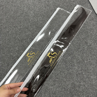 Sacs d'emballage transparents en PVC imprimés sur mesure pour extensions et mèches de cheveux, pochette zippée en plastique PVC pour cosmétiques