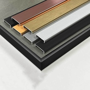 Bande de chant en alliage d'aluminium en forme de U pour portes d'armoires - Largeur et épaisseur personnalisables, fermeture robuste sans peinture pour panneaux - Product Image 1