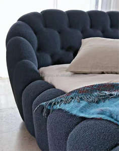 Lit de sol français en tissu crème pour chambre de fille, chambre principale, style simple et moderne, lit à bulles <span class=keywords><strong>Netflix</strong></span> - Product Image 6