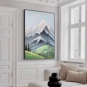 Hand Painted Oil Painting Mountain Landscape <b>Art</b> Canvas Wall Decor For Living Room Entryway Home Decoration - Product Image 4