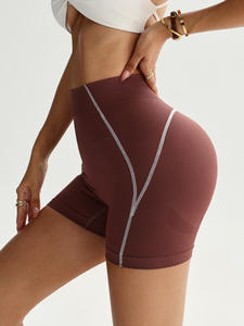<span class=keywords><strong>Shorts</strong></span> de Yoga Personalizados sin Costuras con Bloques de Color de Lulu para Mujer, Pantalones de Yoga con Cintura de Durazno, Secado Rápido, Deportivos, Fitness, Tres Partes, Control de Abdomen - Product Image 5