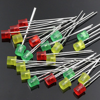 Puces TW à haut rendement Lentille diffuse claire 588-595nm 100 degrés 3mm 5mm Diode LED jaune à dessus plat pour lumières