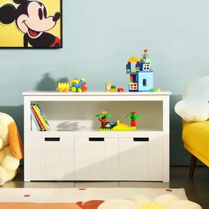 Armoire de rangement de jouets pour enfants avec étagère et <span class=keywords><strong>coffre</strong></span> à jouets en bois pour enfants pour la maison - Product Image 1