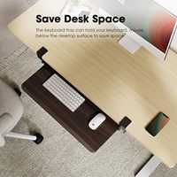 Support coulissant pour clavier et souris à fixation sous le bureau, type C, pour tiroir d'ordinateur de bureau, idéal pour la saisie