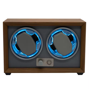Classic Walnut Wood Double Watch Winder 2 Slots with 5 Rotation Modes Ready to Ship Case for Luxury Watches WCA Certified Case - Product Image 5