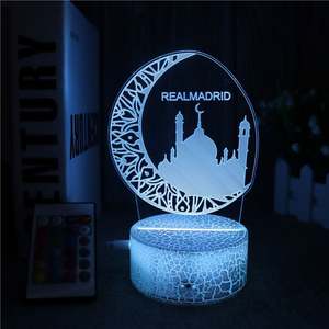 <span class=keywords><strong>Lampe</strong></span> de prière musulmane Ramadan à 16 couleurs, lampes LED 3D, lumière de nuit islamique, <span class=keywords><strong>lampe</strong></span> de table, symbole de piété, <span class=keywords><strong>lampe</strong></span> de lune Coran - Product Image 2