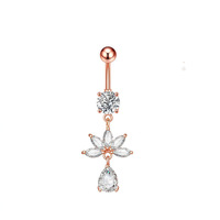 Nouveau design de piercing au nombril en cristal Lotus vente en gros de bijoux de piercing au nombril