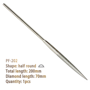 PF-20 tay tập tin thiết lập 5 hình dạng (phẳng nửa vòng tròn vuông tam giác) 200mm 4mm Shank cho kim loại đồ trang sức gỗ gốm Mài - Product Image 3