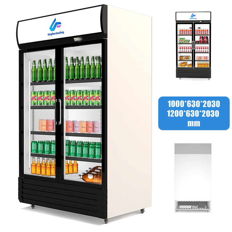 Commercial 650L Double Door Beverage Refrigerator