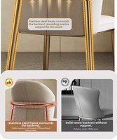 Chaise de salle à manger ergonomique en cuir de luxe léger, livraison rapide, dossier nordique pour la maison, le salon, l'école - Design moderne, pieds en métal