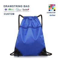 Sac à dos en polyester tendance avec cordon de serrage, série Premium, en maille, pour le sport, la gym, les voyages, l'école, sac fourre-tout, logo personnalisé, capacité 10L
