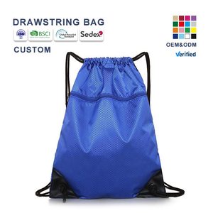 Fashion Polyester <b>Drawstring</b> Backpack Series Premium Mesh Sport Gym Outdoor Travel School Tote <b>Bag</b> Custom Logo 10L Capacity <b>Bag</b> - Product Image 1