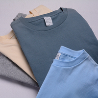 Kaos Putih 250G 100% Katun untuk Pria, Ukuran Besar, Polos, Bahan Rajut, Kerah O, Katun Organik