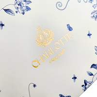 Boîte d'emballage pour gâteaux et beignets pliables de qualité alimentaire avec logo personnalisé en or blanc