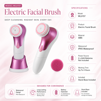 Brosse nettoyante électrique pour le visage, format voyage, compacte, fonctionne sur piles, idéale pour la salle de sport, l'hôtel, les vacances, facile à transporter, pas besoin de charge.