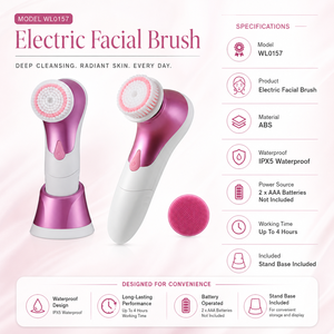 <span class=keywords><strong>Brosse</strong></span> nettoyante électrique pour le <span class=keywords><strong>visage</strong></span>, format voyage, compacte, fonctionne sur piles, idéale pour la salle de sport, l'hôtel, les vacances, facile à transporter, pas besoin de charge. - Product Image 3