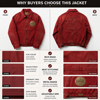 Veste zippée en toile délavée vintage personnalisée pour hommes, fabricant OEM, avec patch, manches raglan, style streetwear, pour printemps et automne