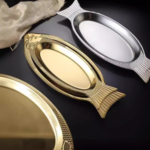 Plateau de service en forme de poisson en acier inoxydable, plat ovale, qualité alimentaire, antirouille, durable pour une utilisation en cuisine - Product Image 2