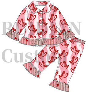 <span class=keywords><strong>Pijamas</strong></span> para <span class=keywords><strong>Niñas</strong></span> 2026, Personalizadas con Estampado de Corazón para el Dí<span class=keywords><strong>a</strong></span> de San Valentín, <span class=keywords><strong>Pijamas</strong></span> Infantiles con Estampado, Pantalones de Manga Larga con Volantes para <span class=keywords><strong>Niñas</strong></span>, Ropa de Dormir - Product Image 5